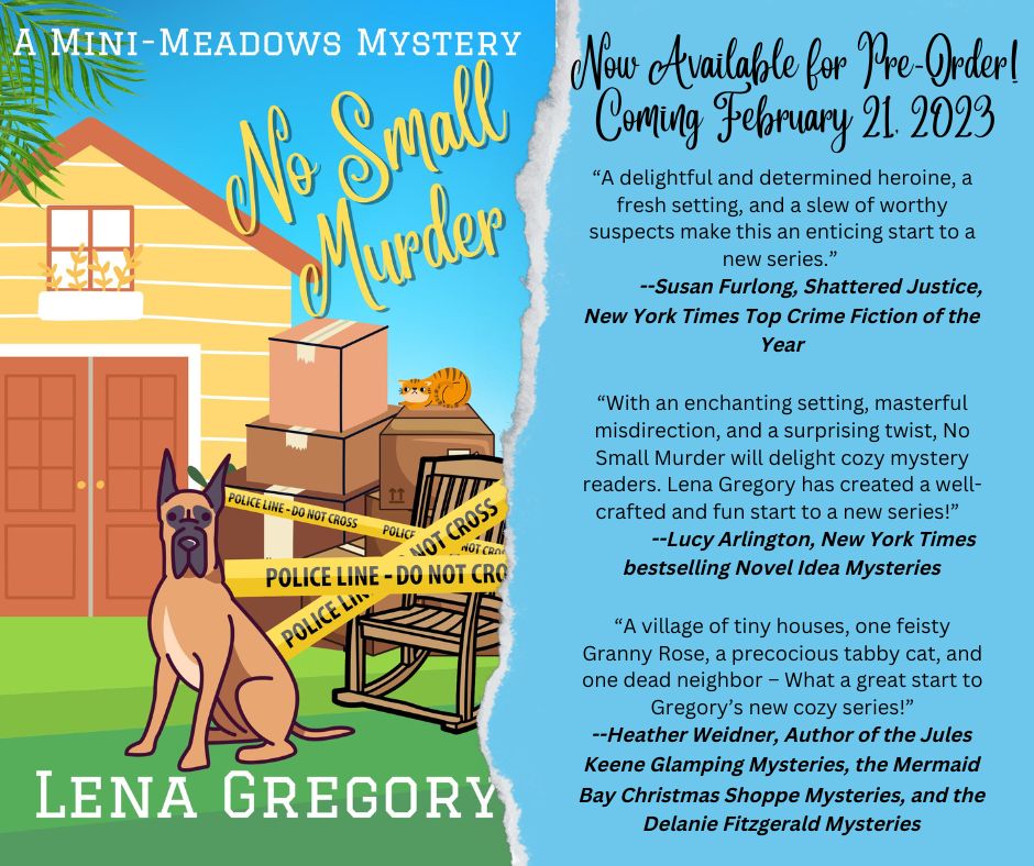 LenaGregory03's tweet image. I'm so excited! No Small Murder, the first book in my new Mini-Meadows Mystery series, is now available for pre-order! #cozymystery #amreading #PREORDER #booktwt #BookTwitter 
amazon.com/dp/B0BHX5L1J4/