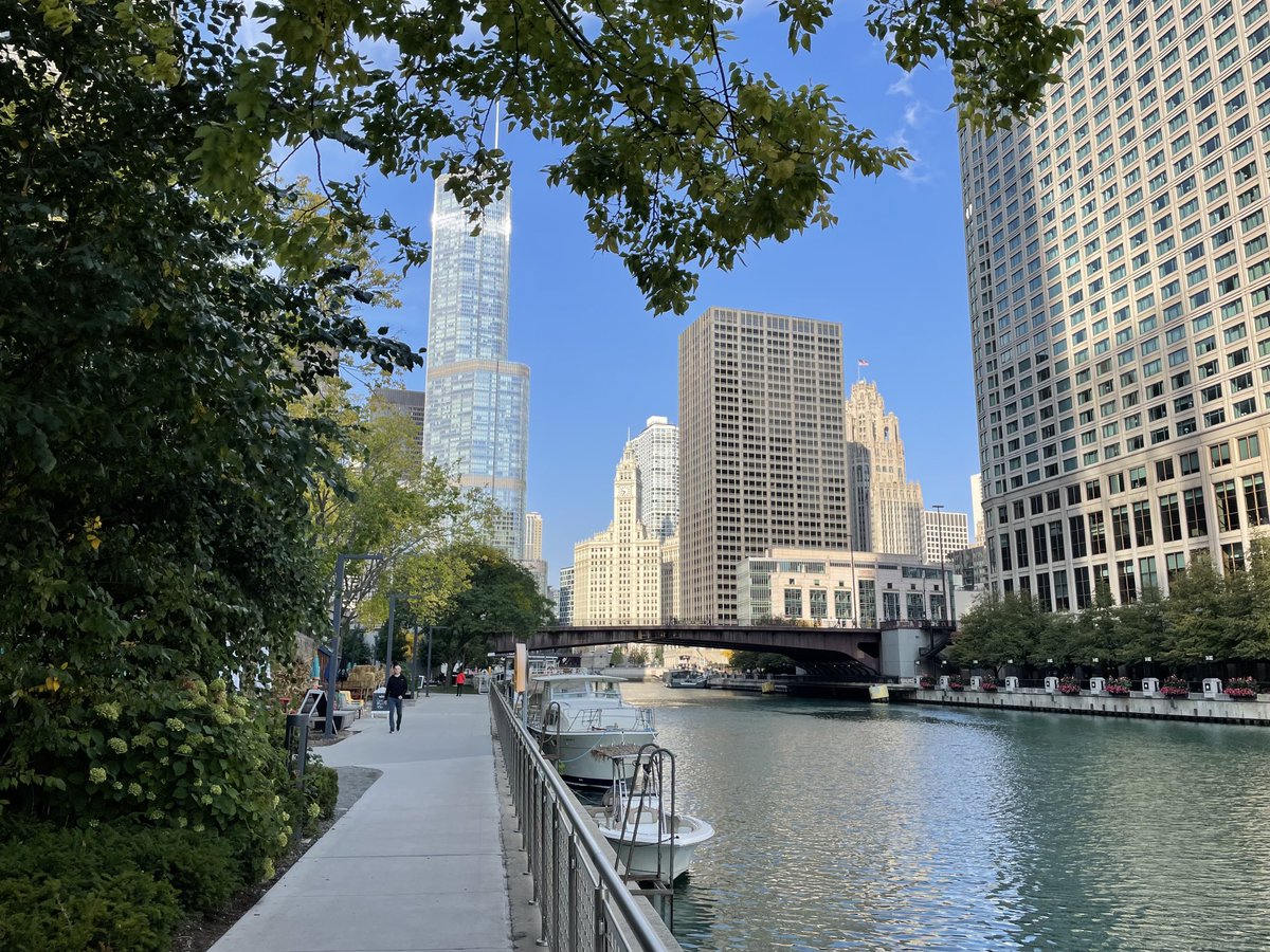 Beautiful morning for a run on the Riverwalk in Chicago—one of my favorite cities!