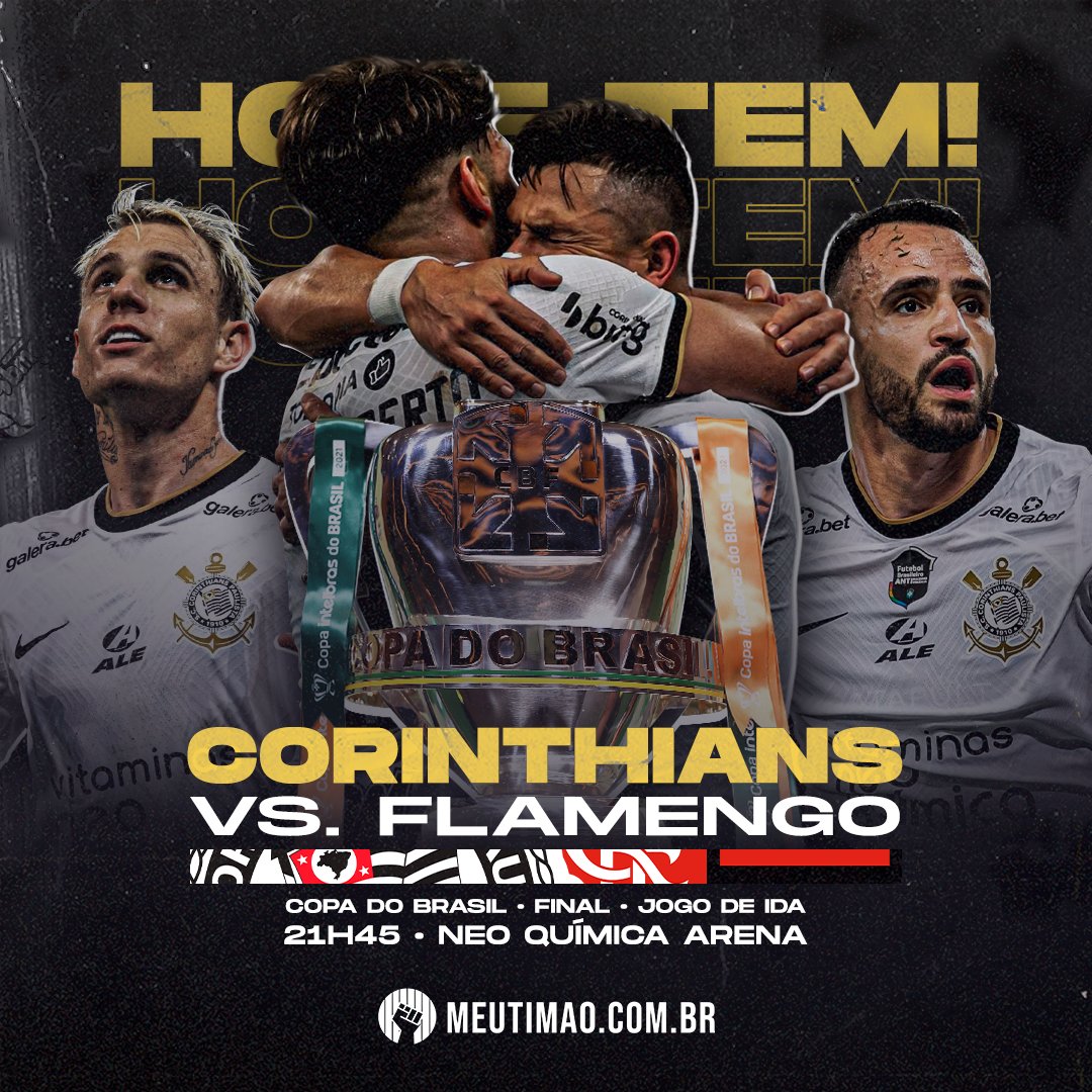 MeuTimao's tweet photo. HOJE É DIA DE CORINTHIANS! 

É DIA DE DECISÃO DA COPA DO BRASIL! 

PRA CIMA DELES TIMÃO! https://t.co/R2ZaoXIcmZ