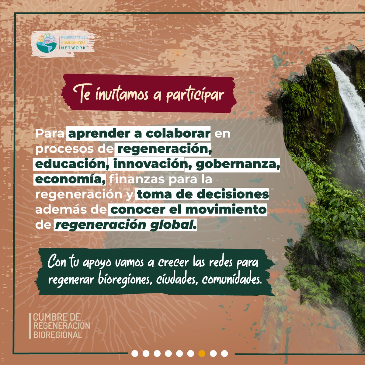 RegenComNet's tweet photo. Más info: 📌 https://t.co/Pkq3kHSKir 
🗓 Calendario: https://t.co/UKYcyV528r  
Síguenos en @regencommunities
#bioregensummit #bioregional #regeneration #regenerativecommunities #regencommunities #regenerateyourself #regeneracion #cumbre #cumbrebioregional #comunidad https://t.co/TffAHVZIkS
