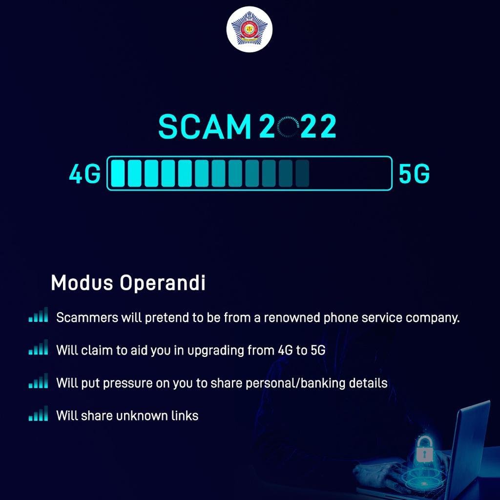 Risk Alert!
Upgradation in tech brings about a new wave of scammers waiting to pounce. The most recent one is fraudsters offering to guide you to convert to 5G.
Do not share your personal/banking information or click on any unknown links.

#Scam2022 #5GScam #CyberSafe