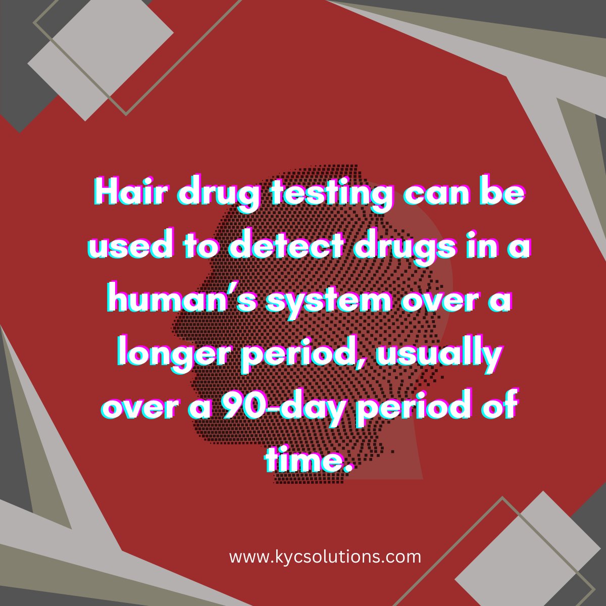 Inquesta’s KYC Solutions offers the finest hair drug testing!
Visit kycsolutions.com or dial 1-305-779-3069 for a free consultation.
#backgroundcheck #humanresources #staffing #employment #consultants #business #kyc #kycsolutions #knowyourcustomer #drugtesting