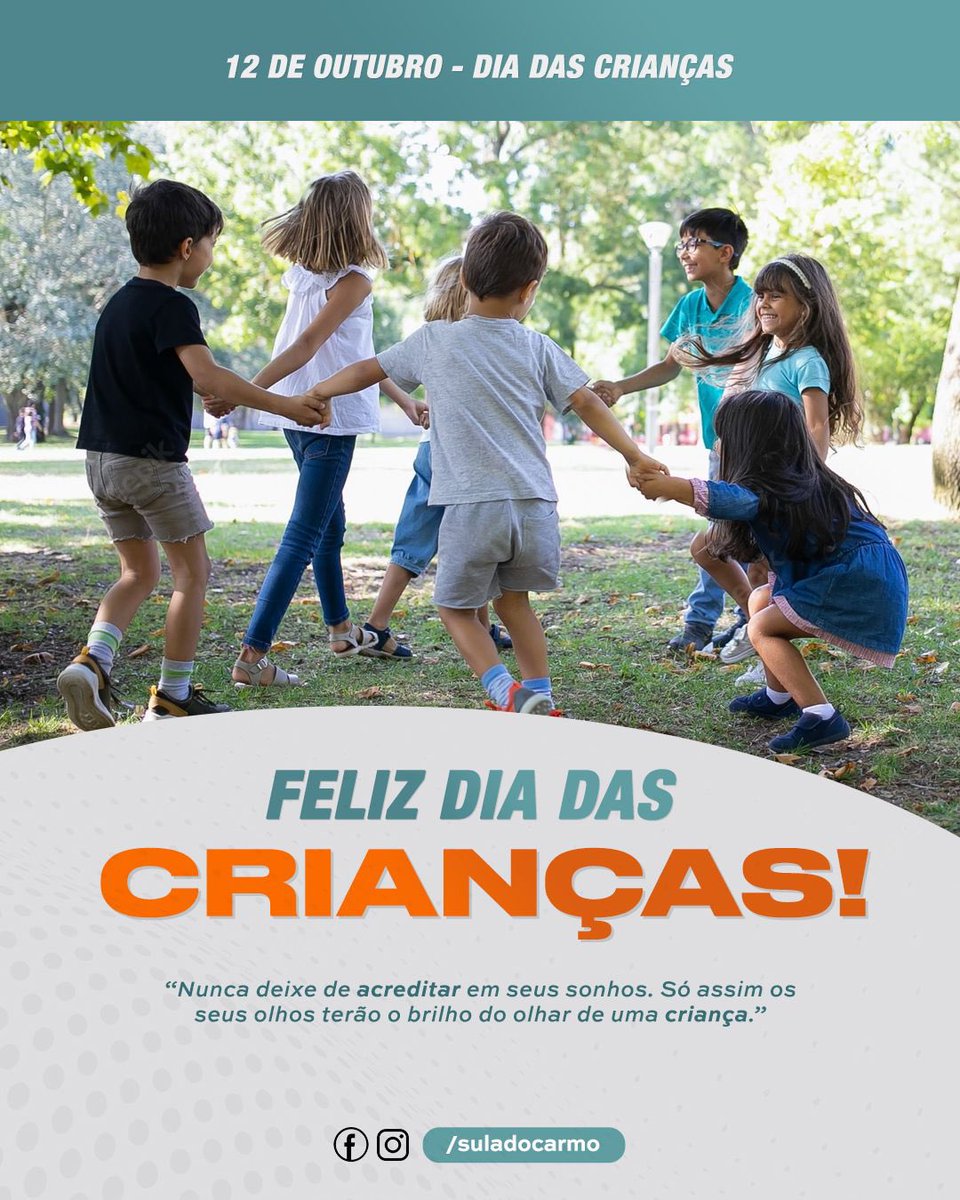 SuladoCarmo_'s tweet photo. A infância é uma fase tão bela que uma parte da criança que fomos um dia estará sempre dentro de cada um de nós por toda a vida! Feliz Dia das Crianças, especialmente para aquelas que já cresceram, mas que ainda mantêm o mesmo brilho no olhar de quando eram pequenas! https://t.co/HD4UOuV3LS