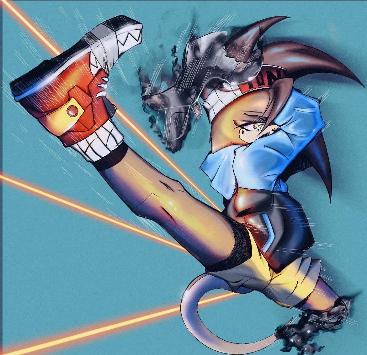 RefLxce's tweet image. Accidentally deleted it but a gift for @Metaldandelion. I had so much fun experimenting and coming out of my art block with this character.

#fanart #sonicart #Procreate