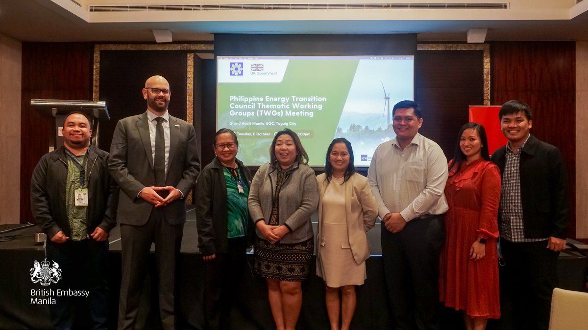 💡 To align development efforts towards accelerating climate action in the Philippines 🇵🇭, the #EnergyTransitionCouncil (ETC) convened the second Thematic Working Groups meeting through a partnership between the British Embassy Manila 🇬🇧 and the @DOEgovph.

(1/4)