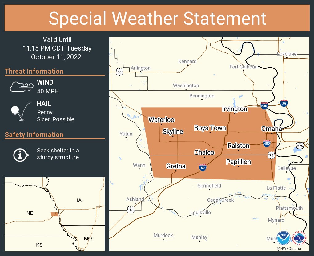 NWS Omaha on Twitter "A special weather statement has been issued for
