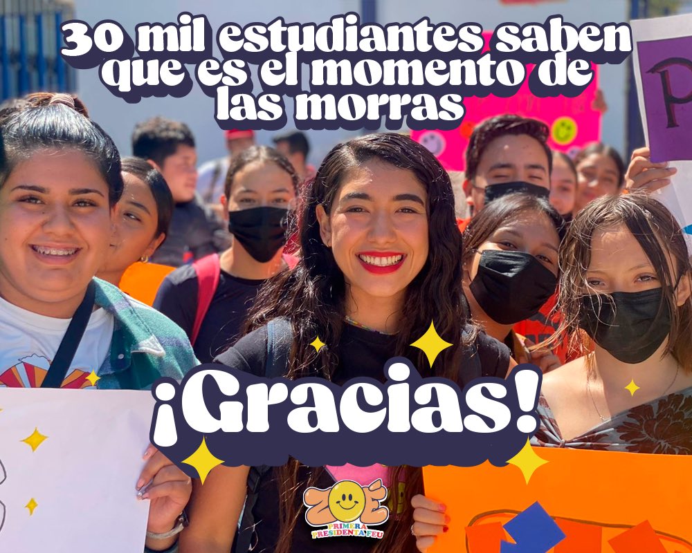 Zoermr_'s tweet photo. 30,000 estudiantes han confiado en este proyecto. Sabemos que no solo es el momento de las morras, es el momento de todas las personas que sí queremos que la FEU represente. Que queremos que la FEU sirva de algo.
¡Gracias! 🤩
#ZoePresidenta
#VotaZoe
#ZoeConProyecto https://t.co/wGhrM58oWi