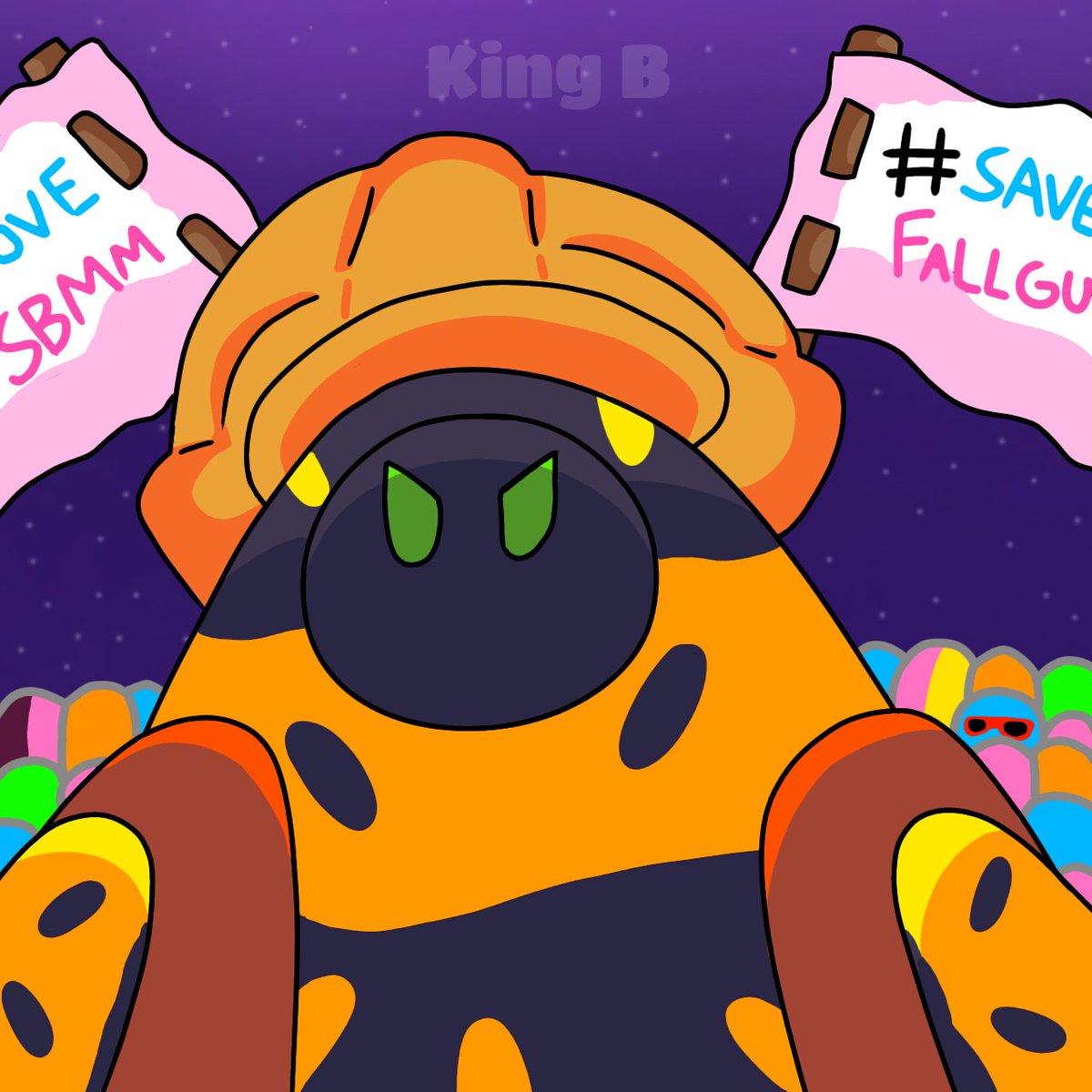 KingBAnimation1's tweet image. #savefallguys #art #fallguysart mediatonic and epic games making the game worse smh my head