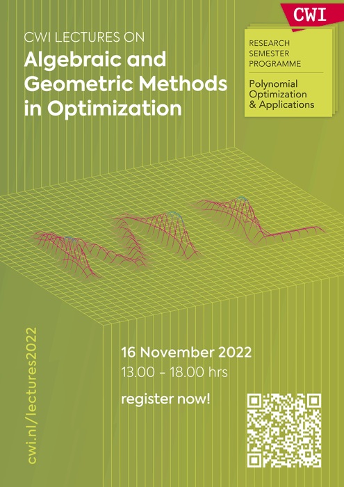 CWInl's tweet photo. Four world-leading experts, Amir Ali Ahmadi, Etienne De Klerk, Rekha Thomas &amp; @fvallentin will speak at CWI Lectures on Algebraic and Geometric Methods in #Optimization. We will celebrate Monique Laurent’s appointment as a CWI Fellow. Please register via https://t.co/QqvXQAvCpN https://t.co/hjCBaDPQiQ