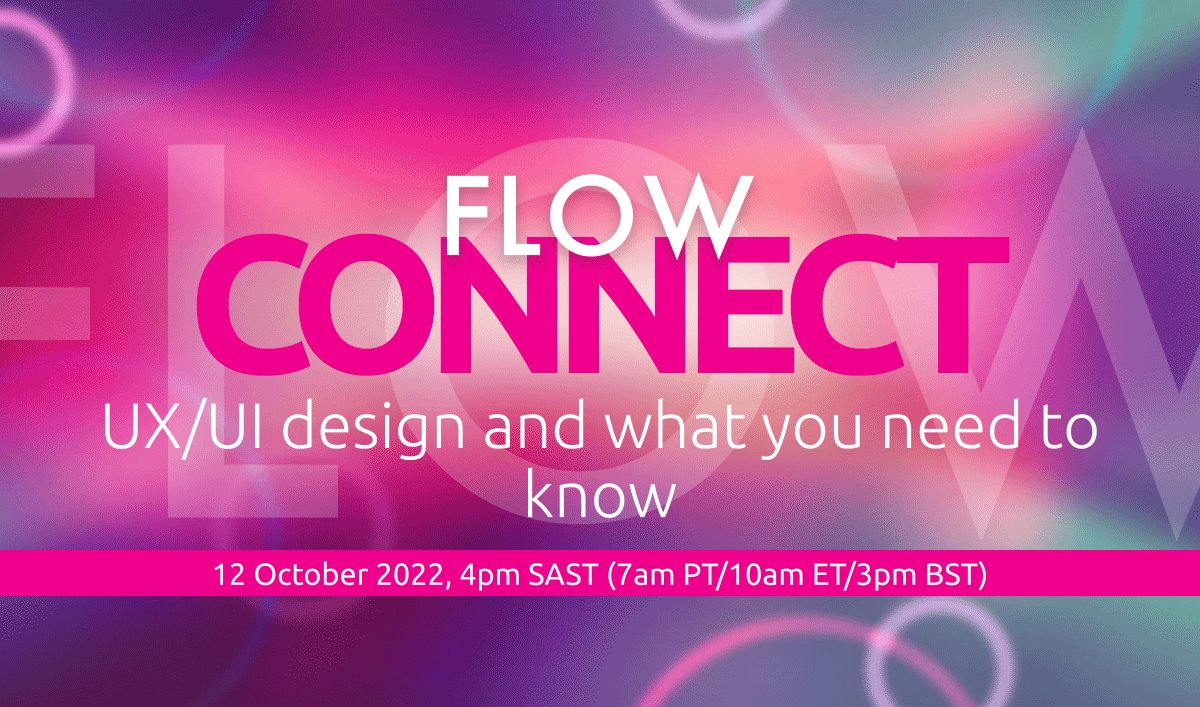 FlowComms's tweet photo. Are you joining us today for our free 30-minute Flow Connect session?
๐ Topic: UX/UI design and what you need to know
๐ Date: 12 October 2022
๐ Time: 4pm SAST
๐ Register: https://t.co/lY225ZDVrx
#FlowConnect https://t.co/ag1Atrkhve