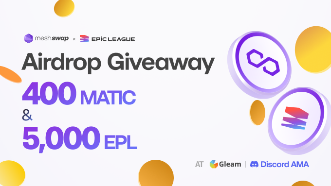 📢Meshswap News x @epicleagueteam All the events held with Epic League ended successfully. Thanks to everyone who participated in the events💜 P.S: Special thanks to @0xPolygon #poweredbyPolygon Meshswap x Epic League Event Winners List👇 docs.google.com/spreadsheets/d…