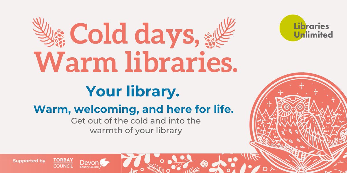 With rising fuel and energy costs, no one wants to be left out in the cold or out of pocket❄️  Why not escape the cold this winter and into the warmth of your library - it’s FREE and has so much to offer you! 

#LibrariesforLife <a href="/DevonCC/">Devon County Council</a> <a href="/Torbay_Council/">Hito Prajapati</a> <a href="/libsconnected/">Libraries Connected</a>