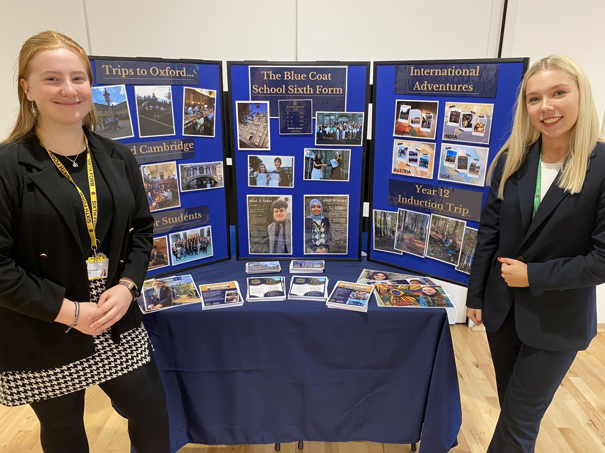 Last night Ella and Isobel helped out at <a href="/saddleworth_sch/">Saddleworth School</a> Careers Fair, speaking to the Year 11s and giving a real insight into their chosen subjects. 

We hope to see the Year 11s again at our Open Evening on Wednesday 19th October 👀

#WeAreBlue #CouldYouBeBlueToo
<a href="/CranmerTrust/">Cranmer Education</a>