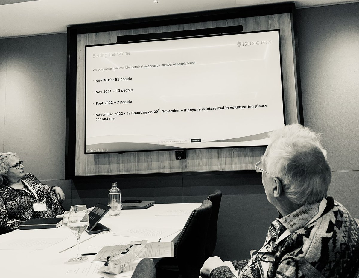 GapIslington's tweet photo. We also thank Georgina from Islington Council for the presentation about @IslingtonBC work with the homeless- inspiring stuff! Our mentoring work often includes housing and homelessness issues. Pictured: trustee Robin and outreach worker Yvonne watching PP presentation last night https://t.co/5nO1gxpSyC