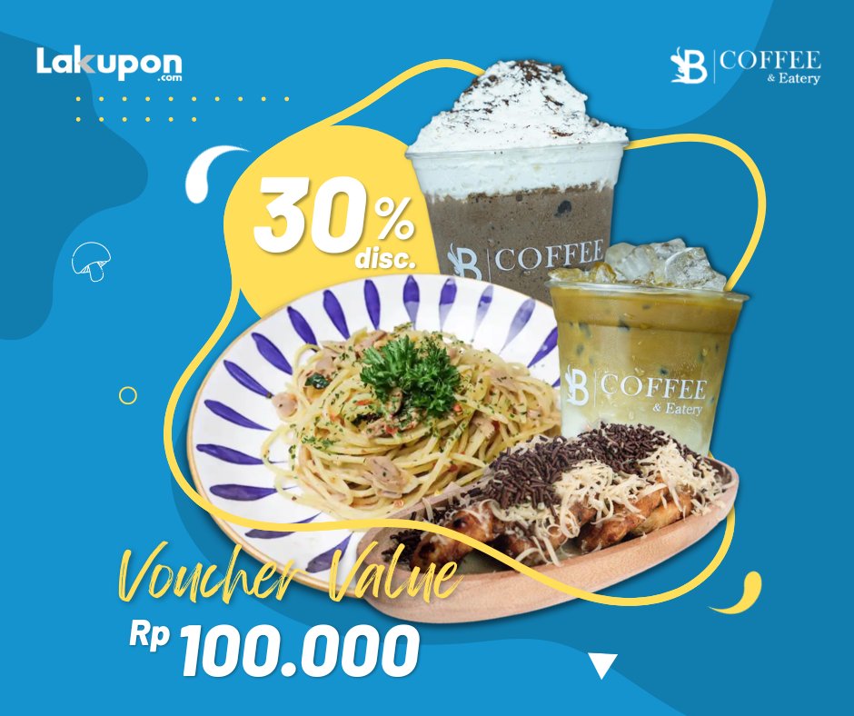 Promo pembawa semangat buat Work From Cafe nih!! 😍

Yuk anak-anak WFC mari merapat! Ada yang bikin kamu makin betah aja nih di B Coffee &amp; Eatery, promo Voucher Value Rp 100.000 yang bisa kamu dapatkan cuma dengan Rp 70.000 aja loh! 😉

Cekidooott 👉 bit.ly/3Vie7l8