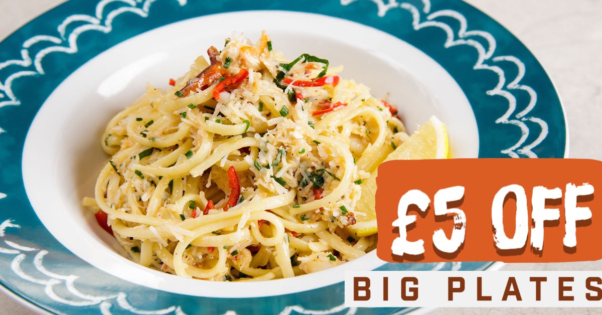 Save BIG this autumn with £5 off all big plates! A cheeky discount to cheer up those grey autumn days 🍂 Sign up: bit.ly/crabautumn #discount #jerseycrabshack