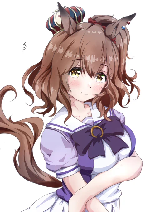 眼鏡っ子マーちゃんに5500いいねありがとうございますーおまけのメガネなしバージョンです。#ウマ娘 #アストンマーチャン 