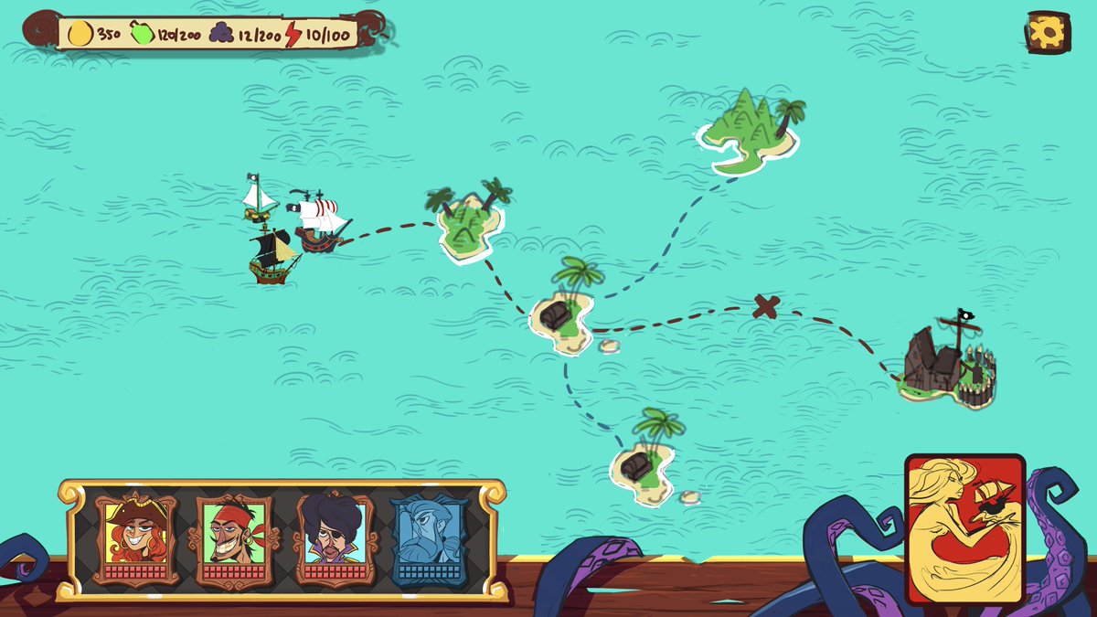 privateersgame's tweet photo. Early concept for the navigation map, here ye can choose your next adventure 🗿

#gamedev #indiedev #indiegame https://t.co/0jqi7gcQiw