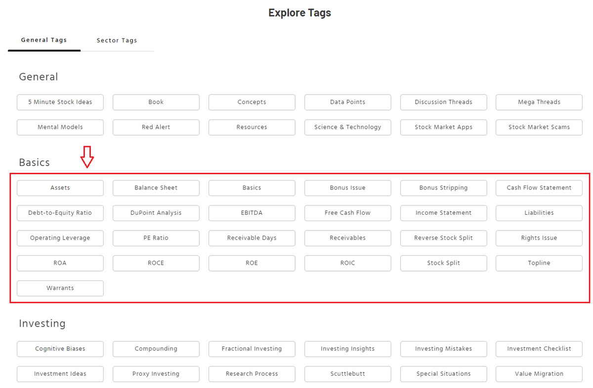 Shankar_19's tweet image. Hi friends👋

Added one more Tag group on Dig Deeper - &quot;Basics&quot;

You can find content related to:
- ROIC, ROCE, ROA
- How to analyze Balance Sheet, Income Statement, Cash Flow Statement and many more 

Explore the tags &amp;amp; content - digdeeper.one/explore

digdeeper.one/tags?c_tag=Bas…
