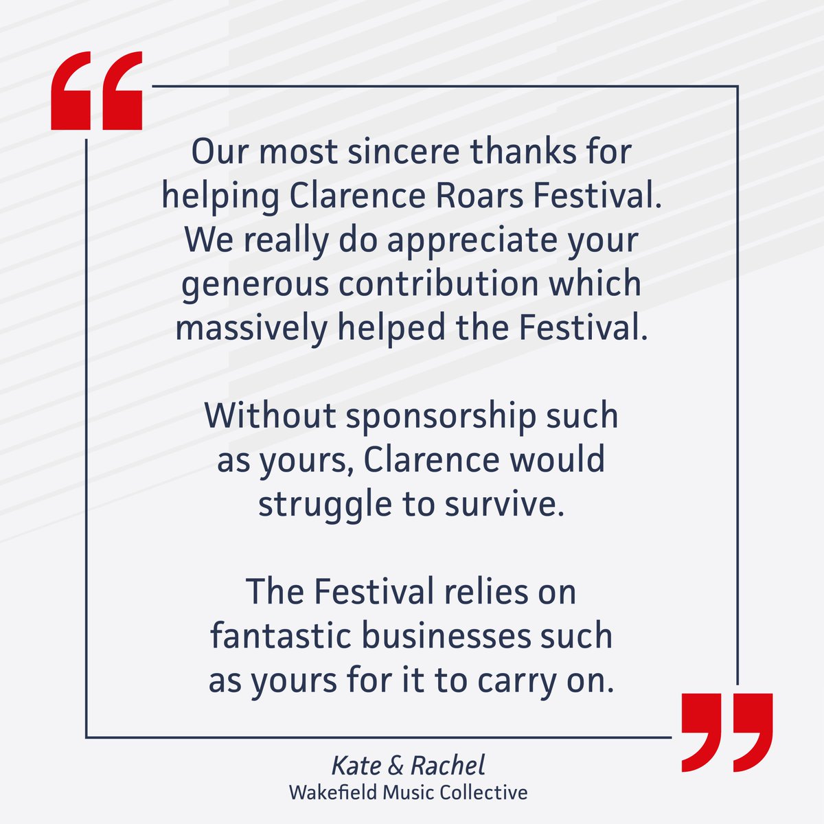 Supporting the local #community is an essential part of Sewtec's culture, and so we're really pleased to receive such fantastic feedback about the difference we made for Wakefield Music Collective by supporting their Clarence Roars event earlier this year.