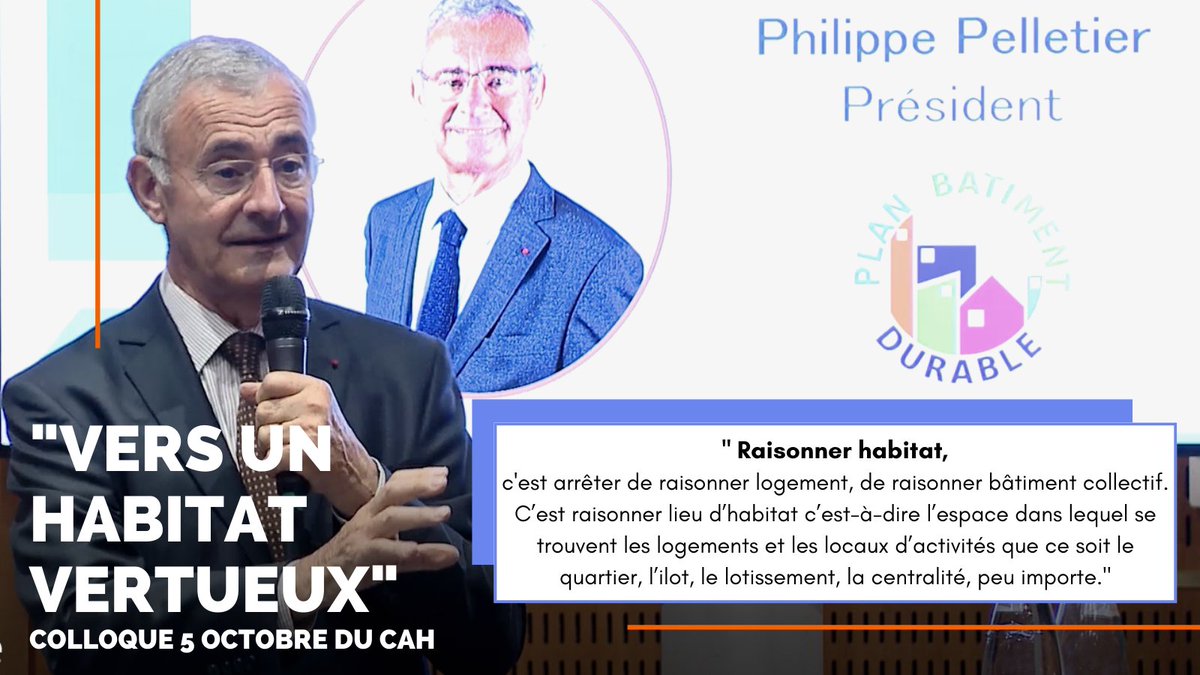 Qu'est-ce que "Raisonner habitat" pour <a href="/pelletier_ph/">Philippe Pelletier</a>?Le Président du <a href="/PlanBatiment/">Plan Bâtiment Durable</a>, partenaire du CAH, nous partage sa définition lors de notre colloque "Vers un habitat vertueux". 
Pour retrouver l'intégralité du replay 👉bit.ly/3MqFBky