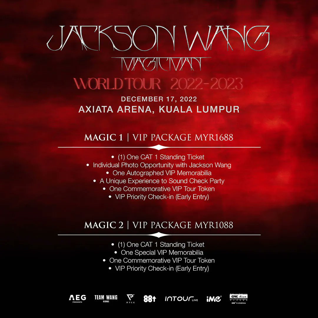 JACKSON WANG MAGIC MAN WORLD TOUR 2022 KUALA LUMPUR (Tickets