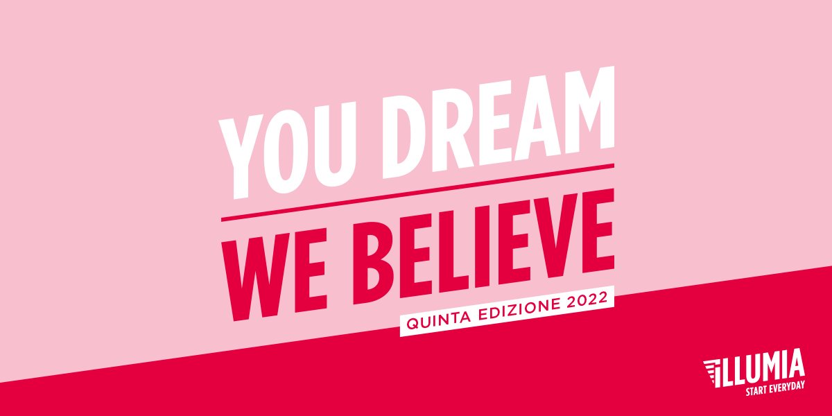 Visionari, innovatori, sognatori pronti a tutto: i riflettori sono puntati su di voi! Torna “You Dream, We Believe” il contest di Illumia dedicato alle start up che vogliono rivoluzionare il settore dell’energia con le loro idee. 

Sei una di loro? Vai su youdreamwebelieve.com