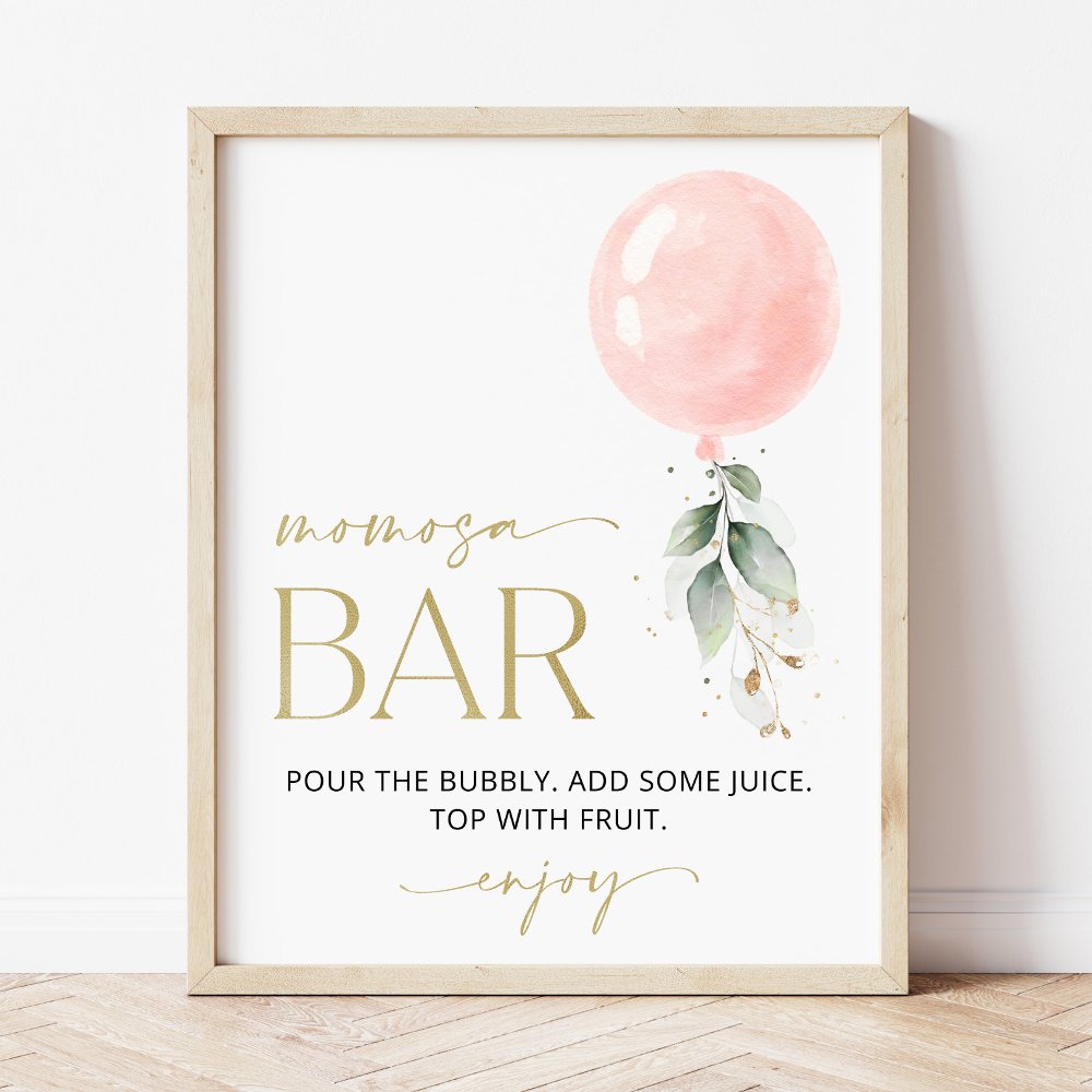 This cute 'Mom-osa bar' sign will dress up the drink area in no time! bit.ly/3ThKUVs #babyshower #babyshowersigns #mimosabar #momosabar #SHdesigns