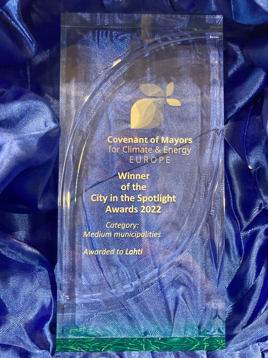 We are delighted to announce that #Lahti is the winner of the <a href="/eumayors/">Covenant of Mayors - Europe</a> Covenant City in the Spotlight Awards 2022 in the Medium-sized signatory category!🥳🙌As #EUGeenCapital 2021 we are committed to fight #ClimateChange and inspire other cities.