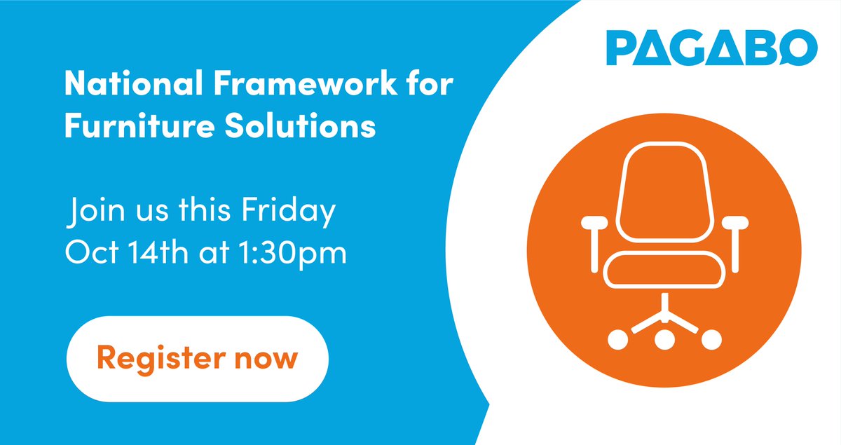 Our Furniture Solutions V2 pre-market engagement webinar is taking place this Friday at 1:30pm! We'll be on hand to chat through the framework which includes the design, supply and installation of a range of furniture types. Register today: us02web.zoom.us/webinar/regist…