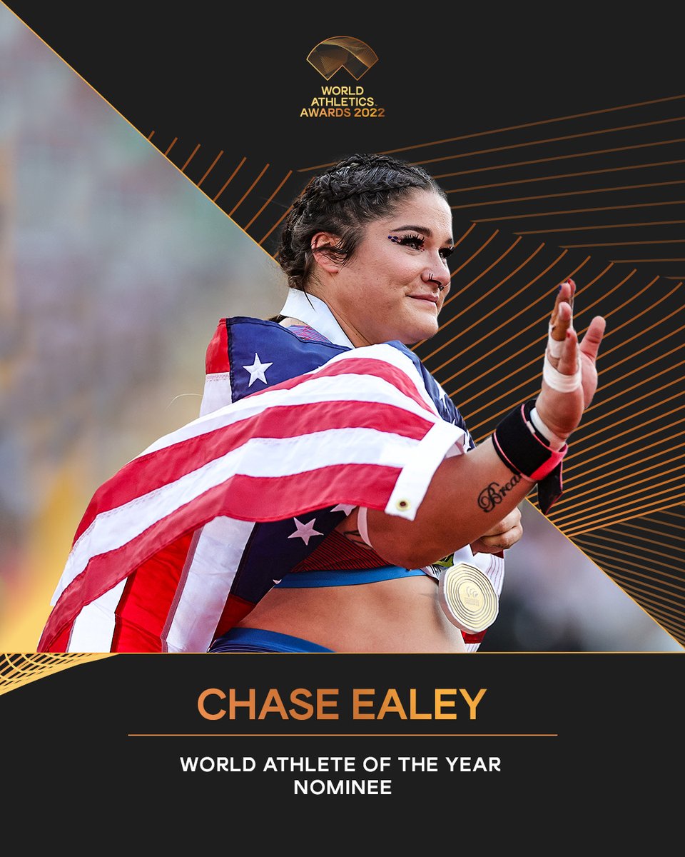 Female Athlete of the Year nominee 🇺🇸 Retweet to vote for @ealey_chase in the #AthleticsAwards.