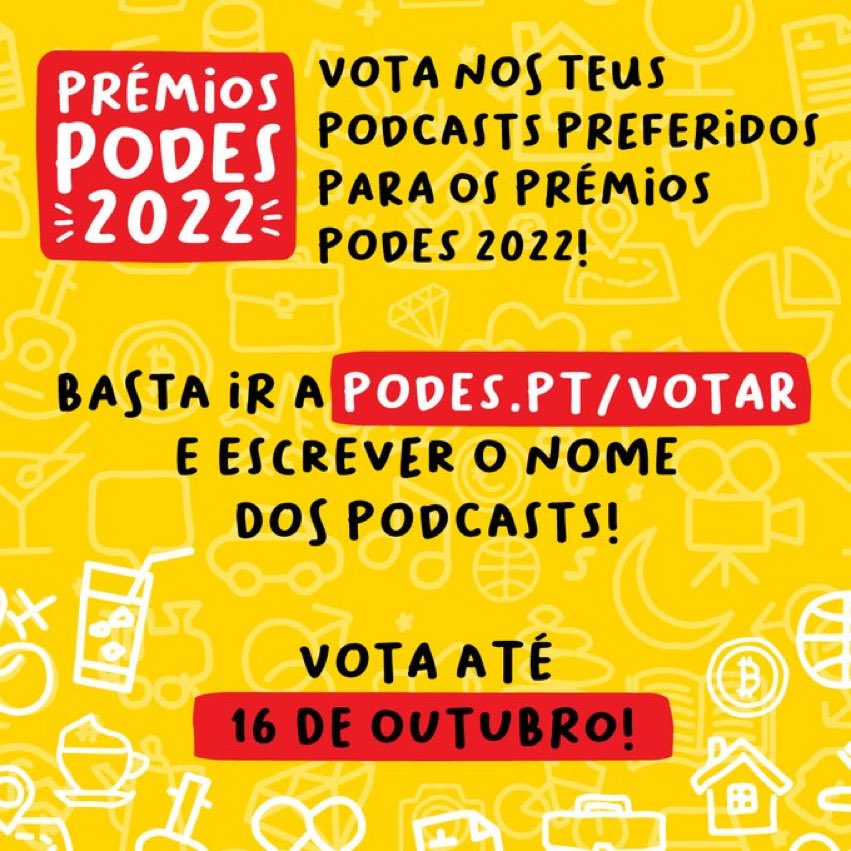 ⏳Tens até domingo para pedir aos teus pobres seguidores que marchem até podes.pt/votar! A votação está renhida, e o podcast vencedor pode ser o teu! 🏆 Boa sorte! #podes2022