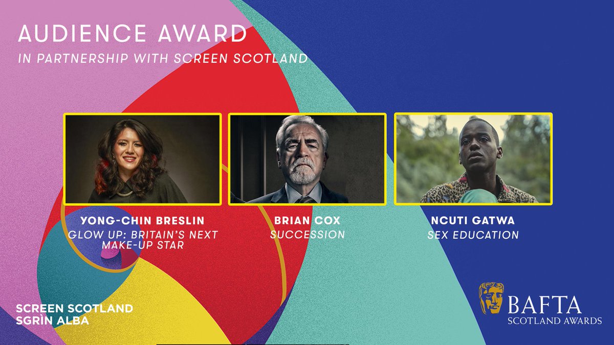 BAFTAScotland's tweet image. 🙌 The Audience Award nominees for your favourite #ScotOnScreen in partnership with @screenscots are:

✨ YONG-CHIN BRESLIN Glow Up
✨ BRIAN COX Succession
✨ NCUTI GATWA Sex Education
✨ SAM HEUGHAN Outlander
✨ HAZEL IRVINE Tokyo Olympics 2020
✨ RICHARD RANKIN Outlander