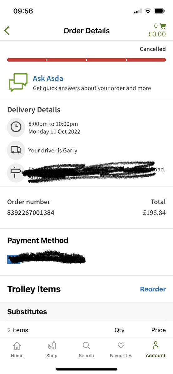 SteffRoberts1's tweet image. Shocking service from @asda @AsdaServiceTeam on Monday. Ordered a shop, waited in for 2 hours with no contact and no delivery! Asda stated the driver had been and couldn’t make the delivery - rubbish! That’s £198 in @Tesco’s pocket. Only £10 compensation from Asda - unacceptable!