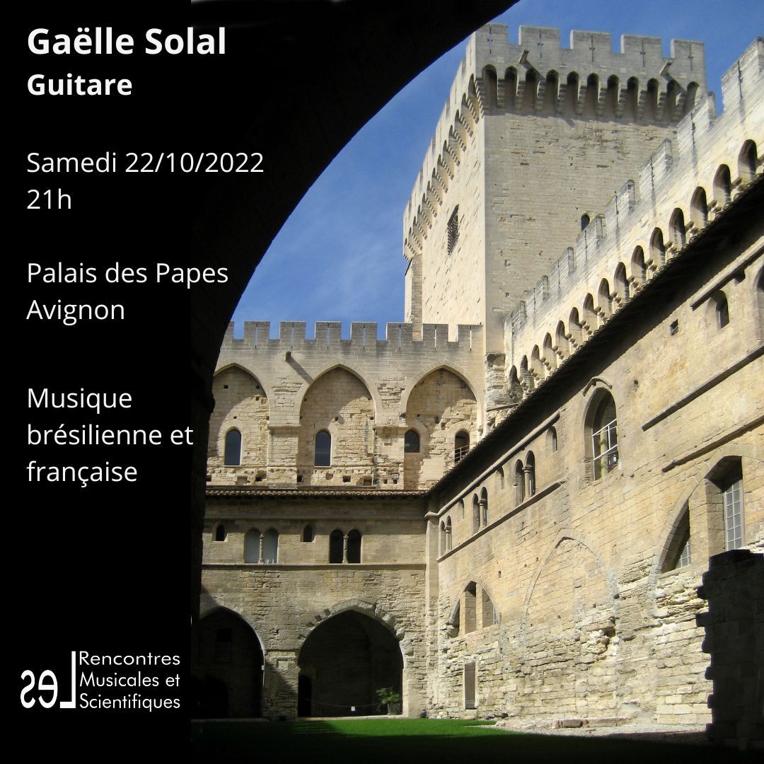 RMSAvignon's tweet image. Pour les 8e @RMSAvignon, @gaellesolal fera résonner Villa-Lobos, Pixinguinha, Dyens, Angot... sous la charpente du #grandtinel #palaisdespapes le sam. 22/10 à 21h
Réservez vite! …ontres-musicales-et-scientifiques.com/Tarifs-et-r%C3…
#avignon #concert #rms2022 #gaellesolal #guitare #femmesartistes @villeavignon