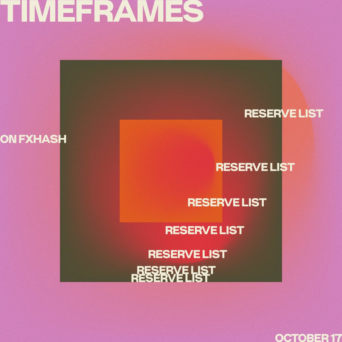 josegasparian's tweet photo. GM!

i'm opening 42 spots on 'TIMEFRAMES' reserve list to the first 42 people that comment their username from @fx_hash_ + tezos address below! go go go!

i will prioritize 'color combinations' holders. https://t.co/G0A4qtApWq