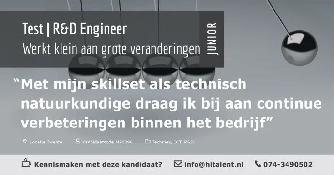 HiTalent2's tweet photo. Hightech bedrijven opgelet!  Deze R&amp;D- / Test Engineer werkt klein aan grote veranderingen voor uw organisatie. Voor CV, meer info en contact zie:https://t.co/O6ZmxiwvBH https://t.co/SW8R5jlLtn