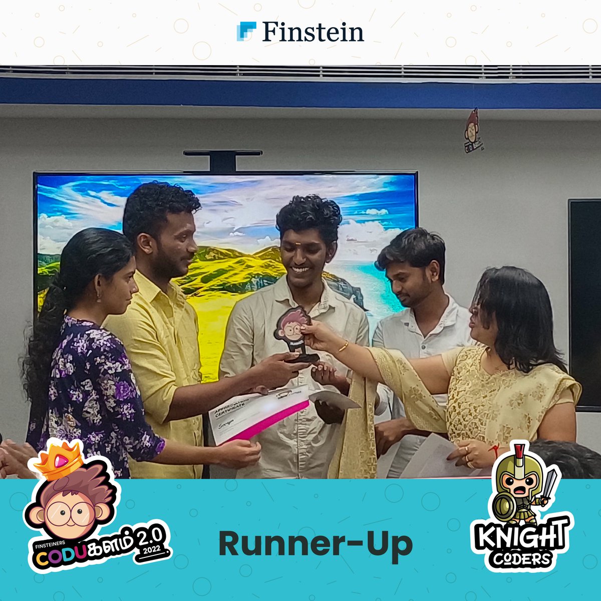FinsteinA's tweet photo. Thanks to everyone who was involved in CODUKALAM 2.0 (hackathon)!
We are thrilled to annouce the winners, it was an event displaying FOCUS, COMMITMENT, HARDWORK, EXPERTIZE and ATTITUDE...
And the Winner is Fearless Coders. Runner-Up is Knight coders
Star performer : Yogeshwaran C https://t.co/B8o4FlgJFE