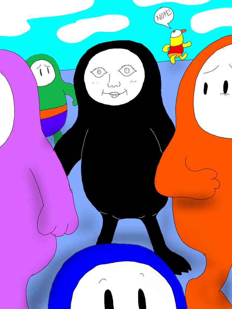TrueOscarm1258's tweet photo. What if "The Sad man" was added in Fall guys?

#fallguys #FallGuysArt #thesadman https://t.co/vKc7baL0Wt