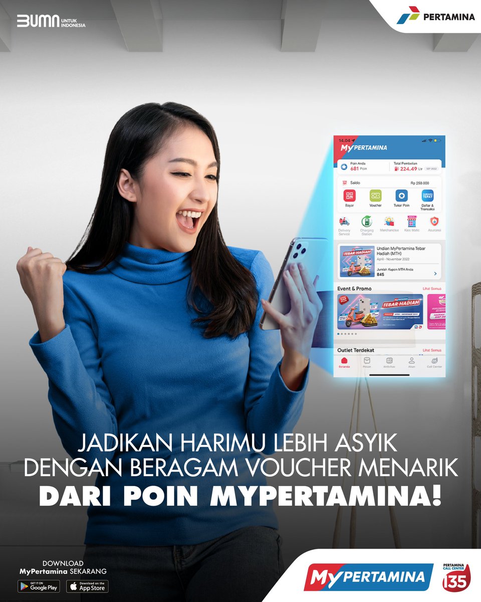 MyPertaminaID's tweet photo. KEUNTUNGAN POIN MYPERTAMINA!

Nah! Udah tau kan berapa jumlah poin yang bisa kamu dapetin tiap beli BBM berkualitas melalui transaksi di aplikasi MyPertamina? Terus, udah tau juga kan kalau voucher MyPertamina kamu itu bisa untuk beli BBM? https://t.co/KSuKhzPpsK