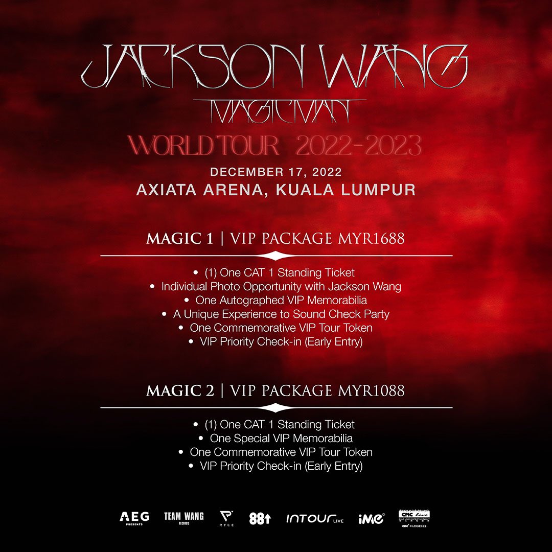 Jackson Wang Magic Man World Tour: Cities And Ticket Details - Kpopmap