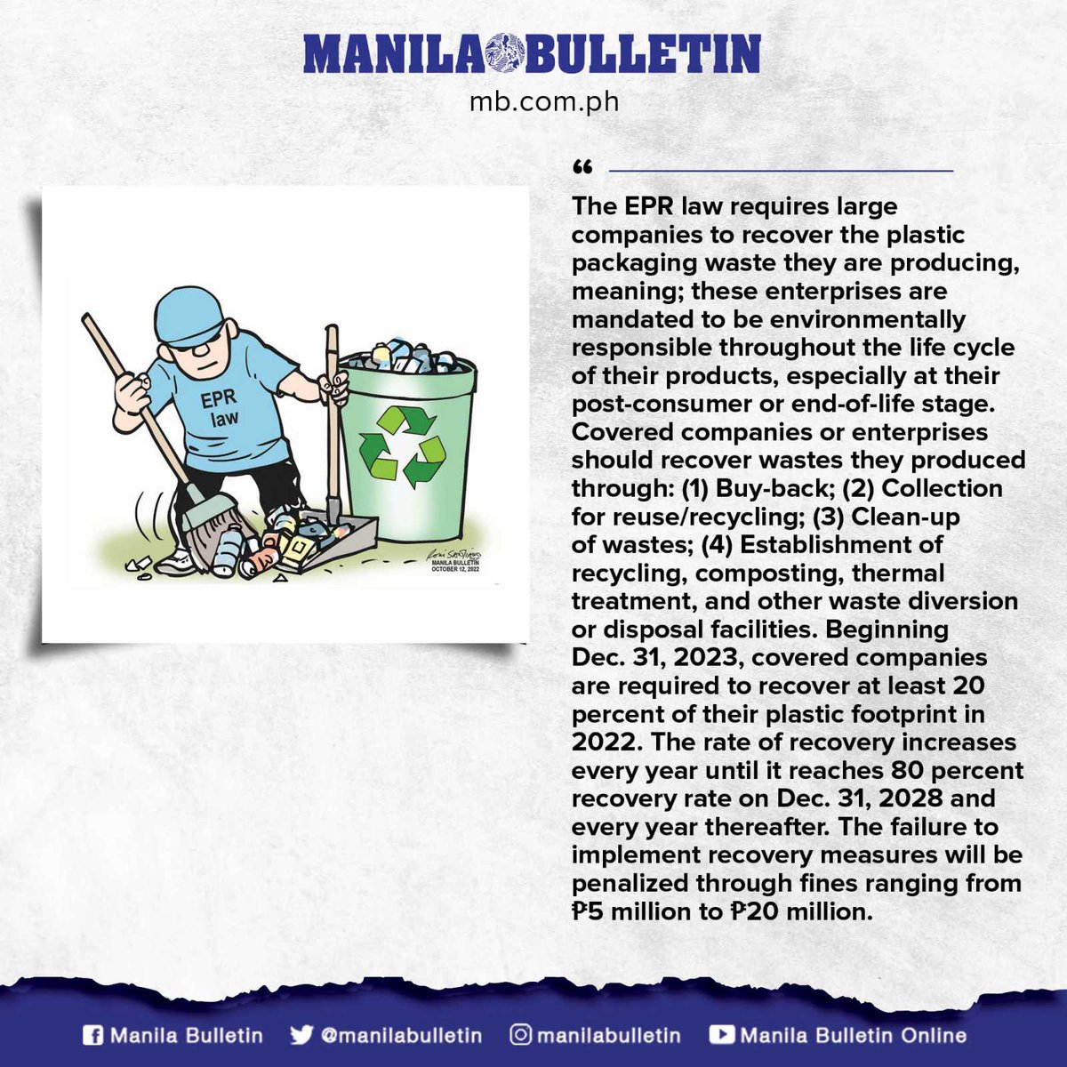Manila Bulletin News on Twitter "Extended Producers Responsibility Law