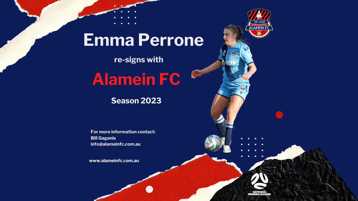 FCAlamein's tweet photo. Alamein FC is pleased to announce the re-signing of Emma Perrone.
Emma returns for second season with Alamein FC.  Emma is an attack minded player who can play anywhere in the front line. 
Welcome back Emma!
#nplwvic #nplwvictoria #nplw #choochoo #femalefootball #footballvictoria https://t.co/qtlPX2oiRW