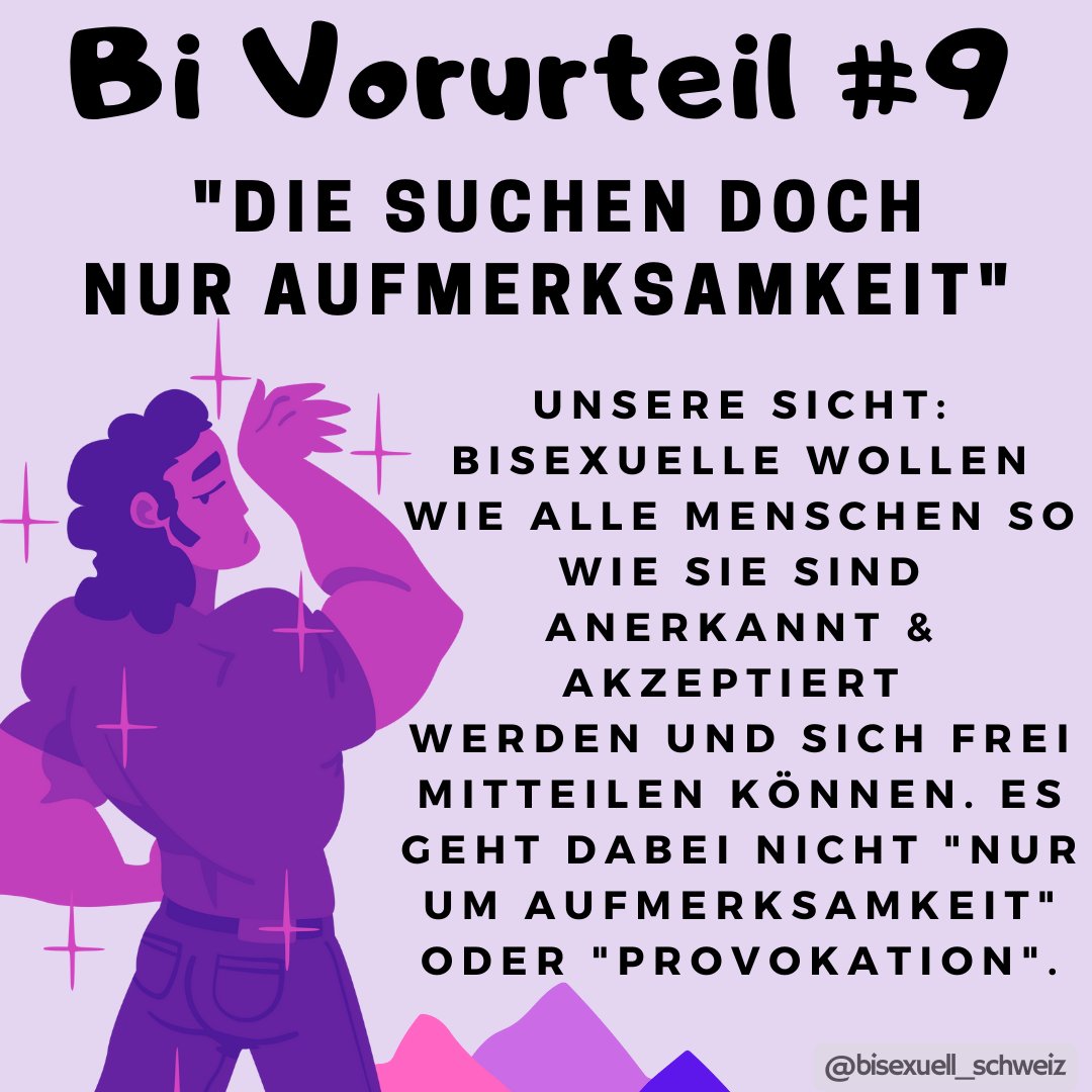 Bisexuelle suchen nicht krankhaft nach Aufmerksamkeit. Sie wollen wie alle Menschen so wie sie sind anerkannt und akzeptiert werden. #bivorurteile #bisexuell #bisexuellschweiz