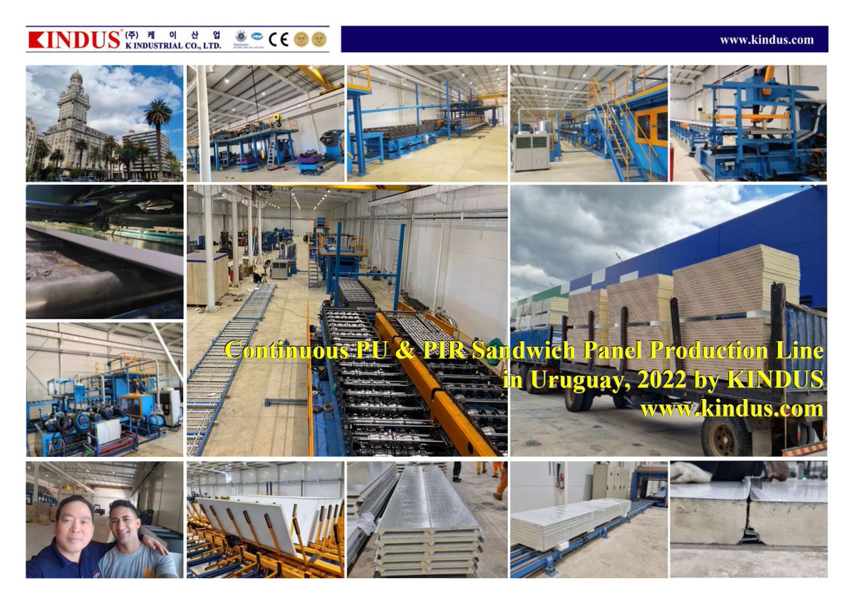 KindusKorea's tweet photo. This is our second promotional photos in #SouthAmerica.

We supplied a complete set of continuous #polyurethane #sandwichpanel #productionline for first Uruguayan client! 😄

https://t.co/yTpxeoKu9W
https://t.co/pSj24KKfG0 https://t.co/3gLP5LlcML