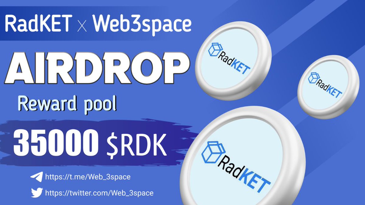 😉😉 Massive #Giveaway 🔥🔥

🤩🤩 Total Giveaway Pool - 35000 $RDK

To Enter ⤵️
➡️ Follow <a href="/Web_3space/">WEB3 Space</a> 
➡️ Like, RT &amp; Tag 3 Friends
➡️ Finish Gleam : bit.ly/3yydpXf

15 OCT ⏰

#Giveaways #RDK #XRD #Airdrop