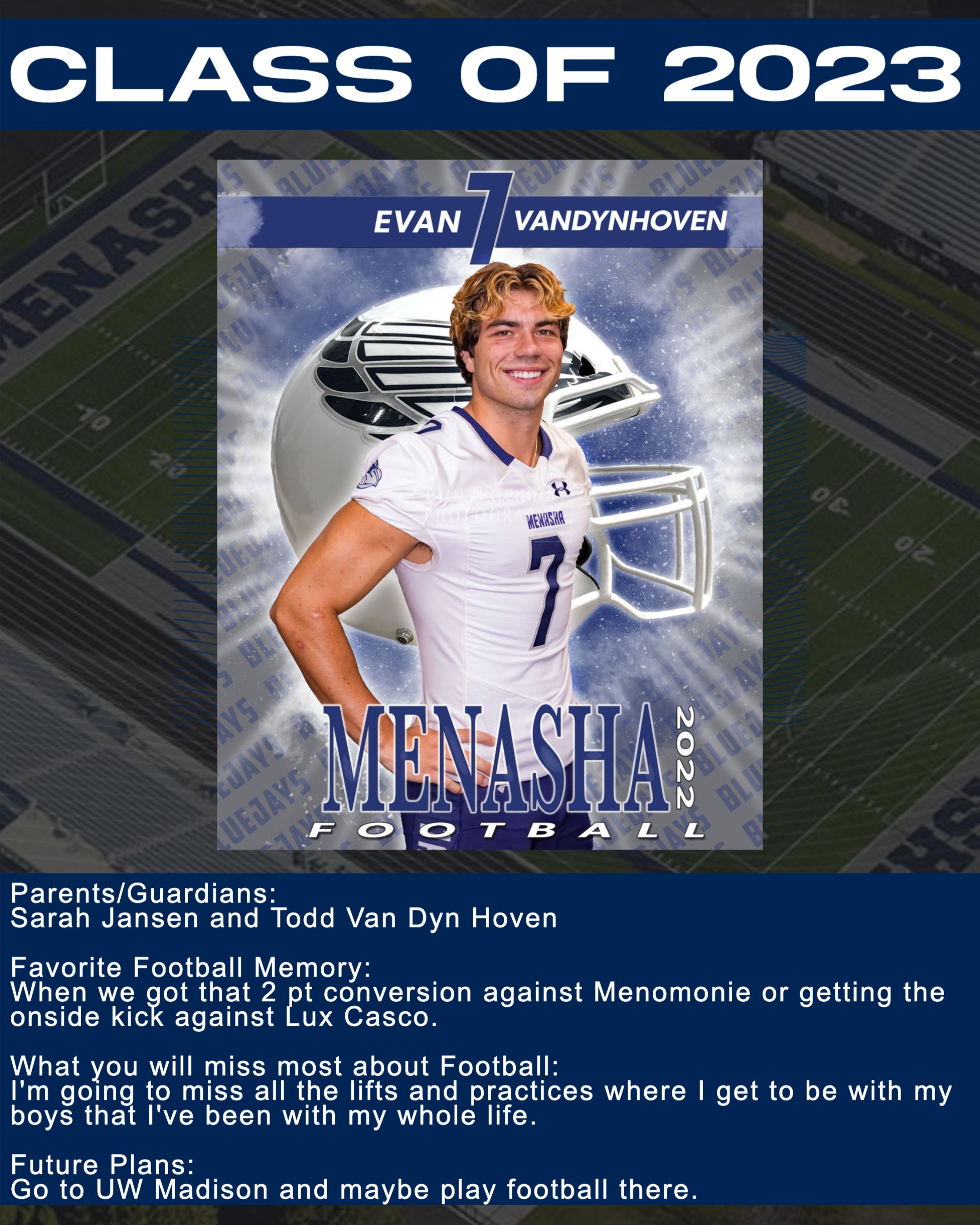Menasha Football on Twitter "We celebrate our seniors! The class of