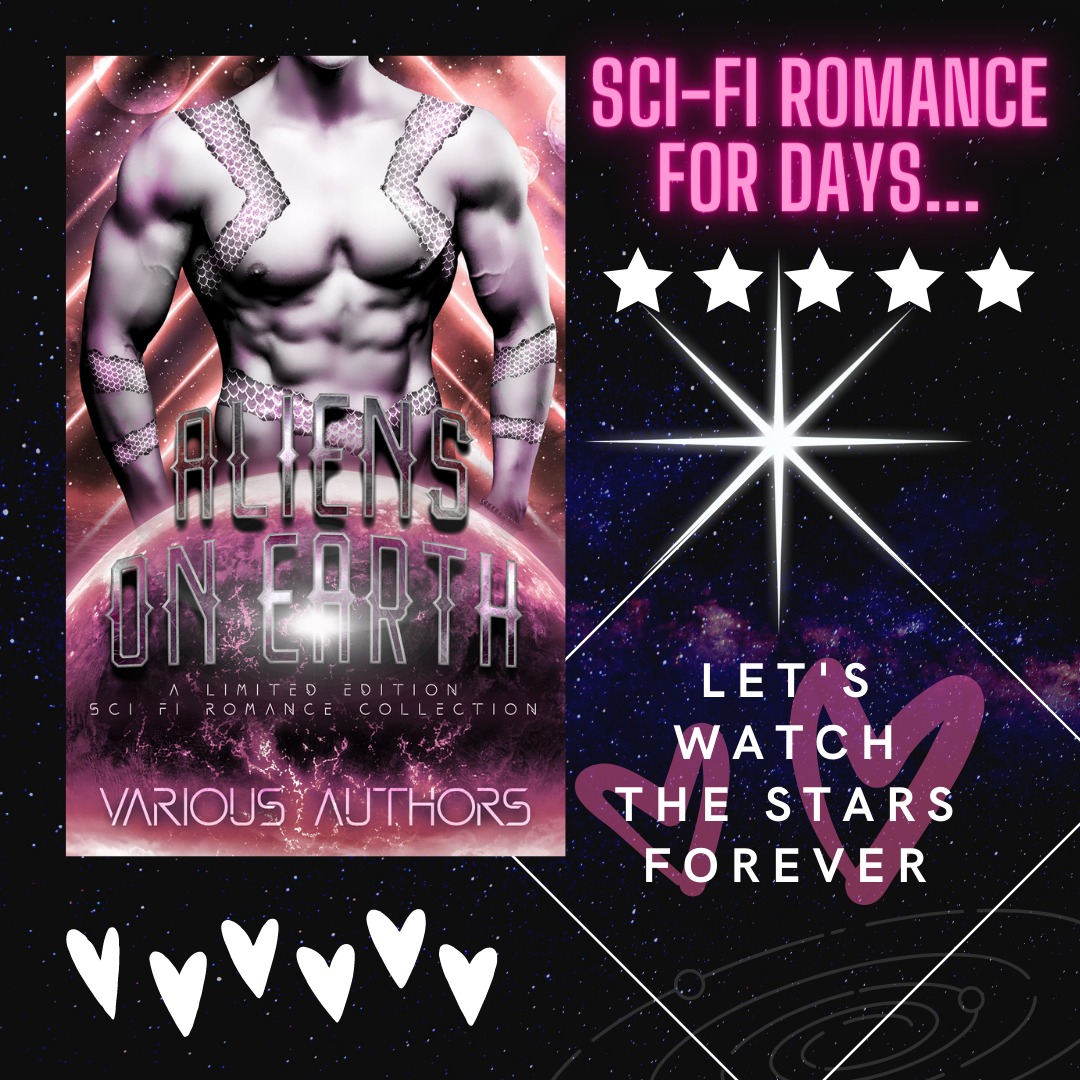 Explore a whole new world of intergalactic intrigue with these romances.

Pre-Order Now!
books2read.com/aliensonearth

100% of net proceed will go to benefit St. Jude's.

#aliensonearth #readaskew #thevaloreangalaxy #nevergoinghikingagain #scifiromance #holyalienbabies
