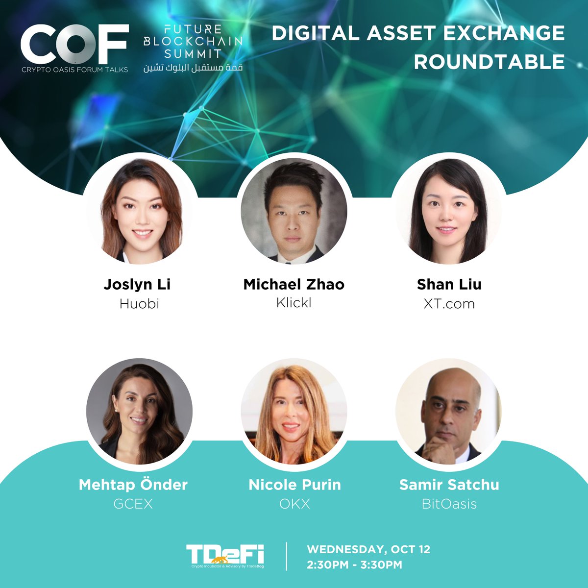 CryptoOasisUAE's tweet photo. Join us today at the Middle East's largest event for blockchain and cryptocurrencies.

Don’t miss the opportunity to network with the industry’s most important innovators and decision makers in this fascinating and cutting-edge space! 🚀
@swissborg, @binance, @DIFX_io, @okx https://t.co/uCUVyUG3Me