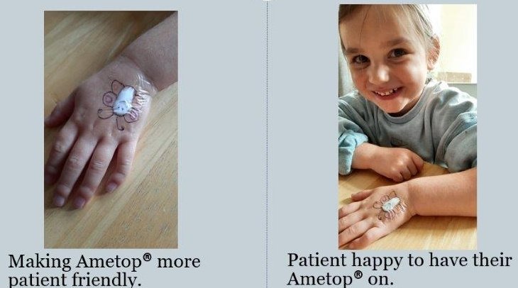 Celebrating National Play in Hospital week. Simple gestures can make medical procedures fun. The drawing of a butterfly provide distraction, ownership &amp; an aspect of play before cannulation they swap it for a sticker to take home #PIHW #personcentredcare <a href="/TeamQEH/">The QEH King's Lynn</a> <a href="/TeamQEHSurgery/">Team QEH Surgical Division</a>